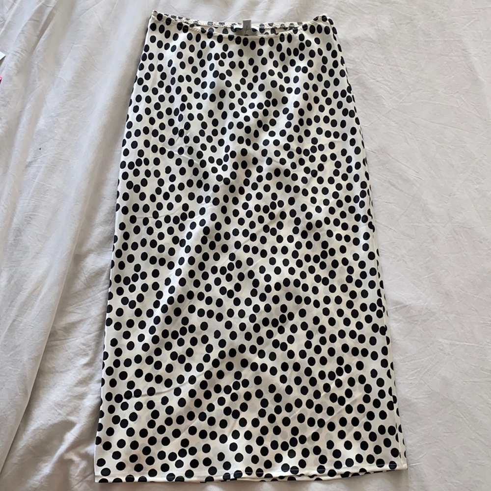 Polka dot midi skirt